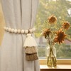 YISARSH Magnetic Curtain Tiebacks with Wood Beads, Boho Rope Drapery
