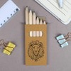Azeeda 6 x 'Leo Lion' Short 85mm Pencils/Coloured Pencil Set