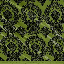 New Creations Fabric & Foam Inc, Taffeta Flocking Damask Table Rounds for Wedding, Bridal Shower/Baby Shower, Dinner, Special Events/Home Decor. (D Lime, 51" Round)