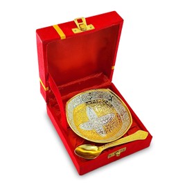 NOBILITY Bowl Spoon Set Silver Plated Light Weight with Red Box Friends Family Corporate Gift Items Diwali Christmas Eid Wedding Return Home Decoration Dessert Dry Fruits Serving Gifts 6 Sets