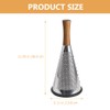 Ciieeo Stainless Steel Vegetable Grater with Wooden Handle - 3-Sided