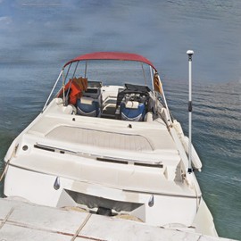 Besramtic Folding Stern Light Boat Anchor Light LED Marine Navigation Lights Pole USCG 2 NM All Round White with Base 12 Volts 42 Inches