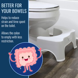 DMI Toilet Squatting Posture Stool, 7" Height, Reduces Strain for an Easier Go, Poop Stool for Bathroom, Fun Footprint Designs, Low-Profile, Minimal Design for Bathroom Aesthetic