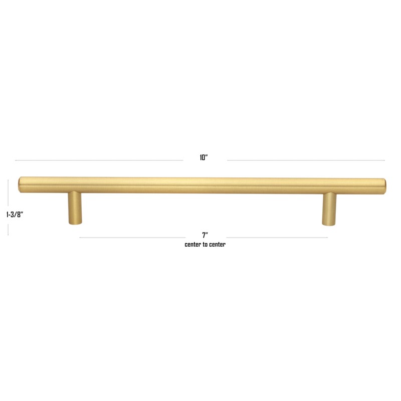 GlideRite Hardware 7" Center Solid Handle Bar Pull 10" Long,