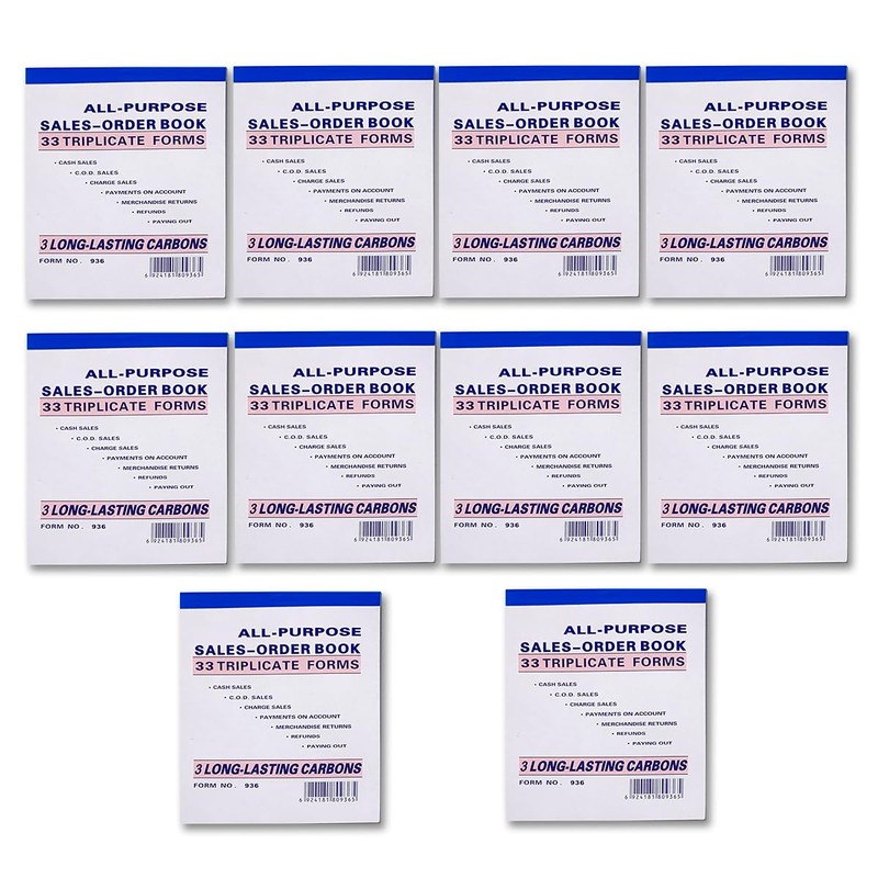 Sales Order Book 33 Triplicate Forms Carbonless 3 Copy's -