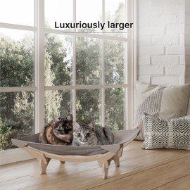 CapyBara Space Large Cat Bed Hammock Cat Cradle Cat Accessories 22 X 22 Inch Elevated Pet Bed for Window Perch for Large Cats or Kitty Easy Assembly Cat Furniture Gift