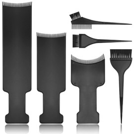 6 PCS Balayage Highlighting Board and Highlighting Brush Kit, 3 Hair Dye Brush and 3 Balayage Highlighting Board with Teeth Hair, for Hair Dye, Hairstylist Accessories Brushes
