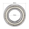 sourcing map 6902Z Double Plate Chrome Steel Bearing 15mm x