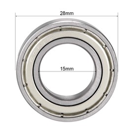 sourcing map 6902Z Double Plate Chrome Steel Bearing 15mm x 28mm x 7mm DE