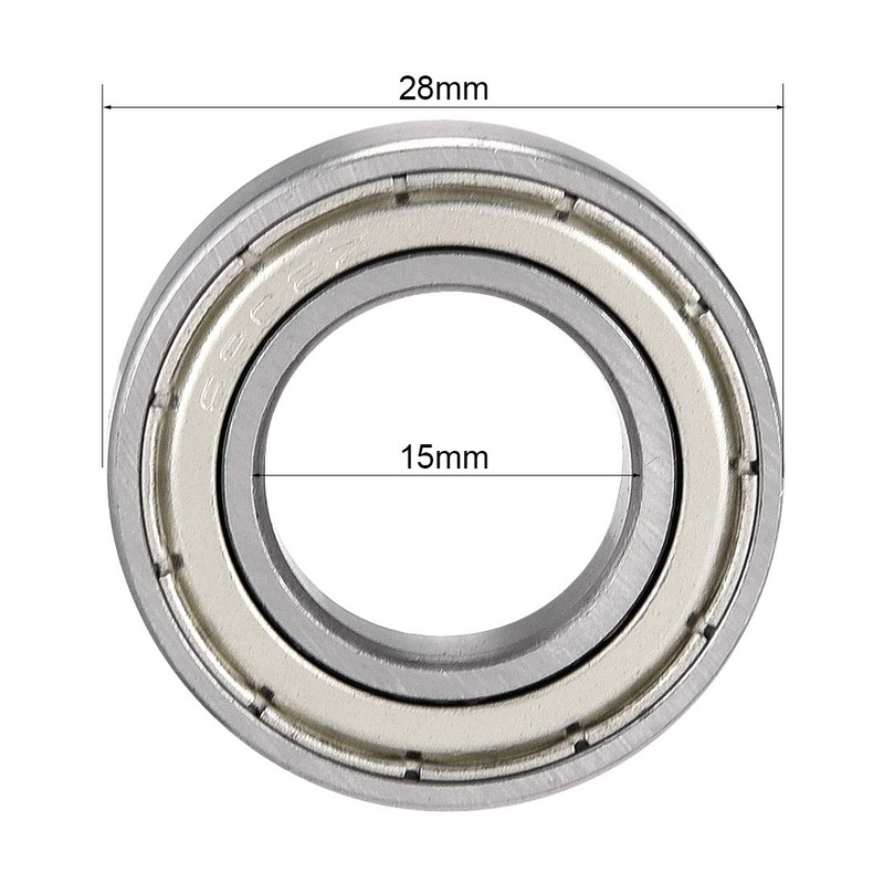 sourcing map 6902Z Double Plate Chrome Steel Bearing 15mm x