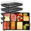 Shellwei 5 Pack Extra Large Divided Catering Trays with Lids