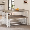 DWVO 3-Piece Kitchen Table with 2 Bench 47.2 Inch Dining