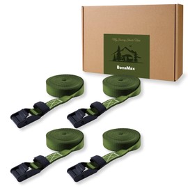 BonsMax Tie Down Lashing Strap, Cam Buckle Ratchet Strap, Secure Kayak, Bike, SUP and Cargo on Rack, Trailer, Truck Bed