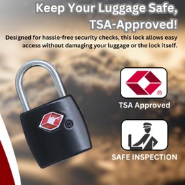 Reldor 2 Piece 20mm TSA Luggage Locks with Durable Zinc Alloy Construction, 4 Spare Keys, and TSA-Approved Suitcase Padlocks with Keys – Perfect for Travel Bags, Gym Lockers, and Luggage Security