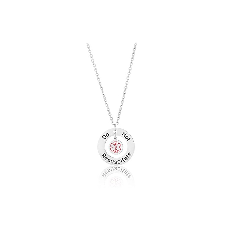 DNR Do Not Resuscitate Medical Alert Awareness Silver Stainless Steel