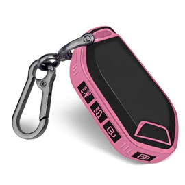 QBUC for KIA Key Fob Cover with keychian,TPU Protection Key Case Compatible with Telluride 2023 2024 2025 EV5 Sorento K4 K5 GT-Line Remote Smart Key Fob Protector (Pink)