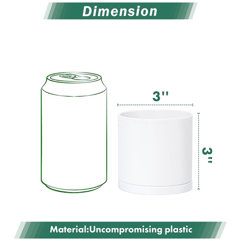D'vine Dev 12 Pack 3 Inch Mini Plastic Plant Pots,