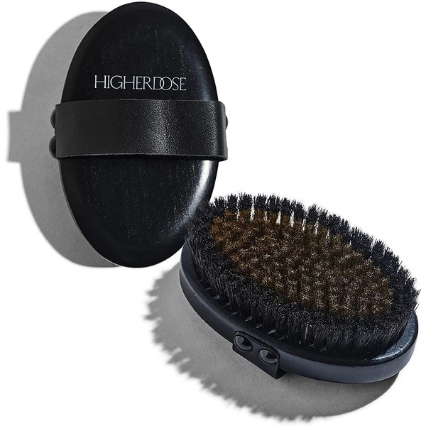 HigherDOSE Copper Body Brush - Dry Brush with Ion Charged Bristles to Wake Up, Exfoliate, and Reduce Stress