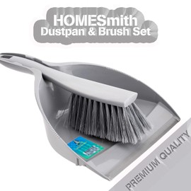 HOMESmith Premium Quality Dustpan & Brush Set, Grey, 1.0 Count