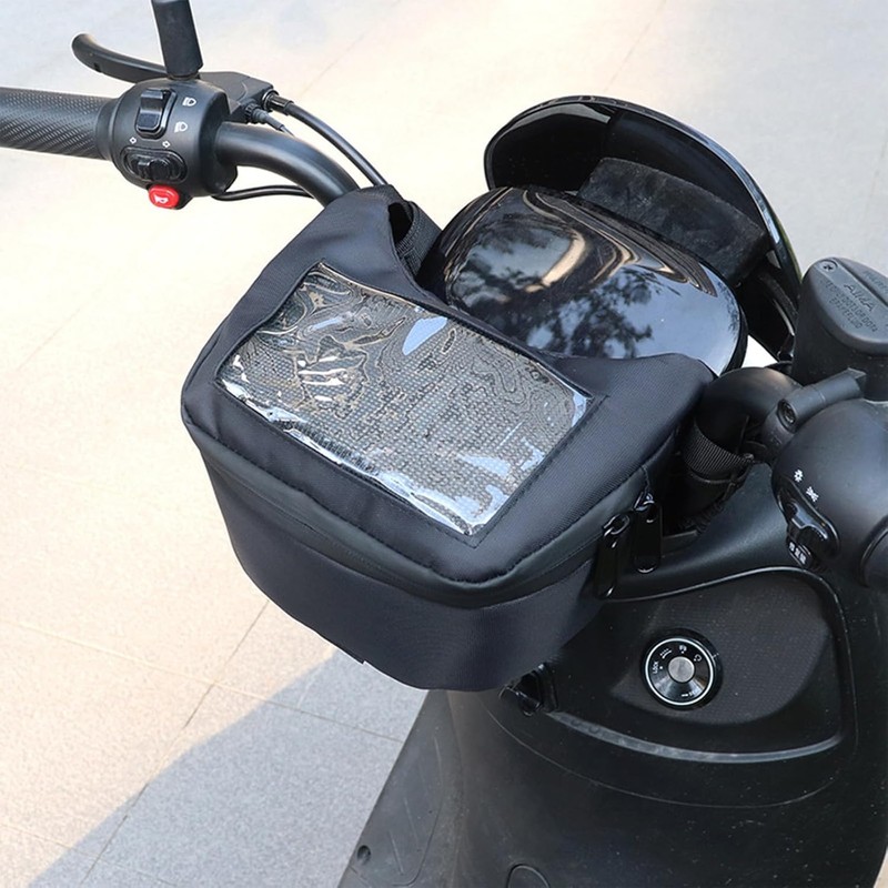 Motorcycle Handlebar Bag, Large Storage Black Motorcycle Tank Bag Front,