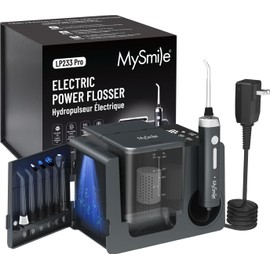 MySmile LP233 Pro - Irrigador Dental Eléctrico con Esterilización UVC, 800ML, Pantalla Digital, Filtro de Agua, 3 Modos y 6 Boquillas (Gris Grafito)