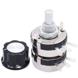 TWTADE /WTH118-2W 22K ohm Dual Gang Potentiometer Carbon Linear Variable Turn Rotary Potentiometer + A03 knob