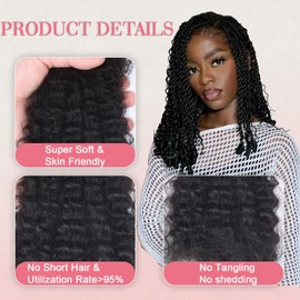 Afro Kinkys Bulk Human Hair for Dreadlocks Extensions Repair Locs, Twist Braiding Afro Kinky Human Hair for Locs 1 Pack 50 Gram Natural Black Color 18 inch