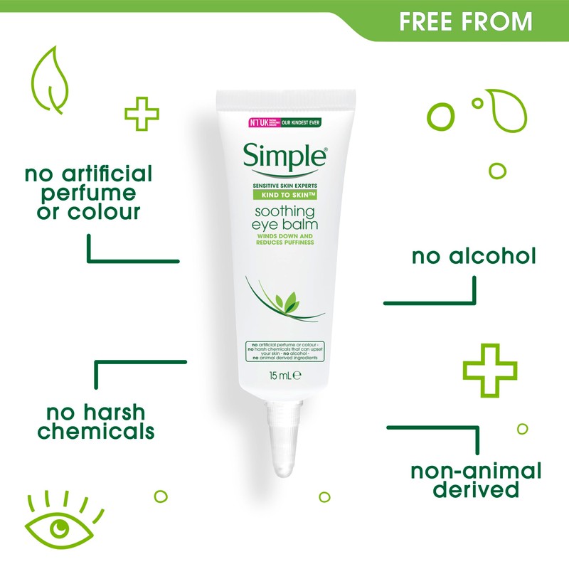 Simple Soothing Eye Balm winds down and reduces puffiness for