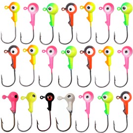 Fishing Jig Heads Hooks Crappie Jig Lure Hook Kit Fishing Lures Jig Head Bait Assorted 6.8g 30pcs