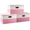 PRANDOM Large Collapsible Storage Bins with Lids [3-Pack] Fabric Foldable