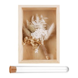 Luckwaii Money Gift Wedding Gifts for Bride and Groom, Wedding Gift Money Set Including Dried Flowers Test Tube Wooden Box, Money Gifts for Newlyweds, Mr and Mrs, Wedding Anniversary