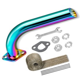 FVRITO 212cc Exhaust Pipe Kit for Predator 196cc Coleman CT200U BT200X CT200U-EX KT196 6.5HP GX160 GX200 Tillotson Mini Bike Baja MB200 Clone Engine Go Kart Performance Parts Colorful