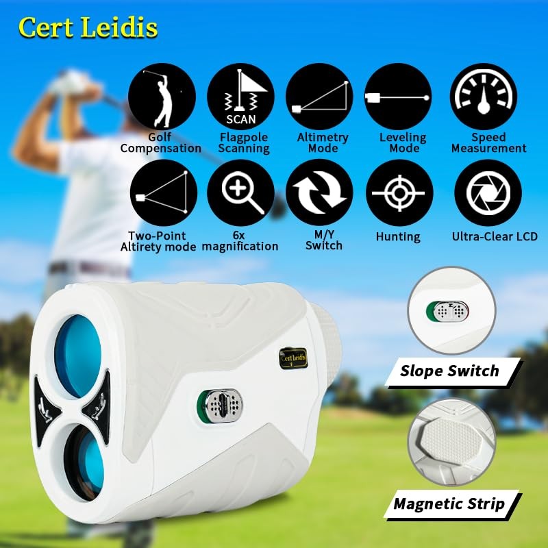 Golf Rangefinder with Slope, 1500 Yards Laser Range Finder Golfing,