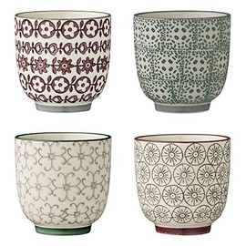Bloomingville Small Mugs Karine, Grey Green Purple, Ceramic, Set of 4
