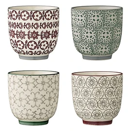 Bloomingville Small Mugs Karine, Grey Green Purple, Ceramic, Set of 4