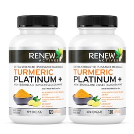 Renew Actives Turmeric Platinum - Antioxidant Source & Liver Protectant - Promotes Digestive Health, & Overall Well-Being - 120 Capsules (2packs)