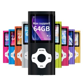 Mymahdi MP3 / MP4 Portable Player, Black with 1.8 Inch LCD Screen and Memory Card Slot, Max Support 128 GB