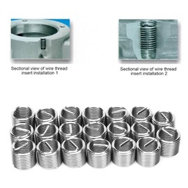 M14 1.25 Helicoil 14Mm X 1.25 Helicoil Sus304 20Pcs Thread Repair M14 X 1.25 Spiral Circle Insert Reducer Nut Threaded Expand Socket Set (1D)