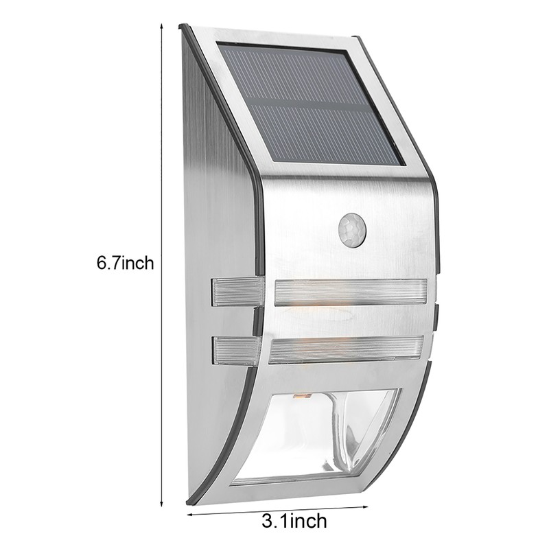 Solar Powered PIR Motion Sensor 2 LED Path Wall Light