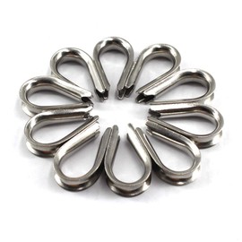 304 Stainless Steel Wire Rope Thimble Cable Thimbles Rig Up M8 (Pack of 10)