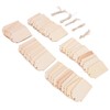 50pcs Wood Pieces DIY Natural Rustic Unfinished Wood with Hemp
