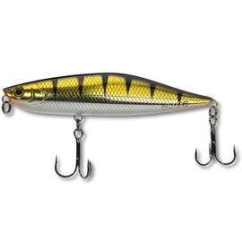 LMAB Topwater Bait Dog Vibe 85F, Stick Bait 8.5 cm, Surface Wobbler, Hardbait, Lead-Free, Surface Bait for Walk The Dog, Bass, Aspp Artificial Bait, Surface Bait Pike (Real Perch)