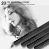 20 PCS Charcoal Sticks, 5-7mm Black Willow Charcoal, Drawing Tools