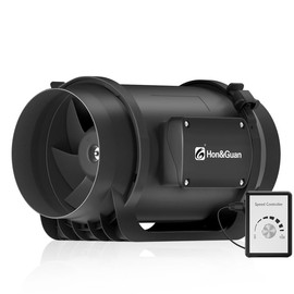 Hon&Guan Inline Duct Fan 469 CFM, 6 inch inline fan Duct Booster Fan with Variable Speed Controller EC Motor, 6 inch Duct Fan for Heating Cooling Booster, Grow Tents, Hydroponics.
