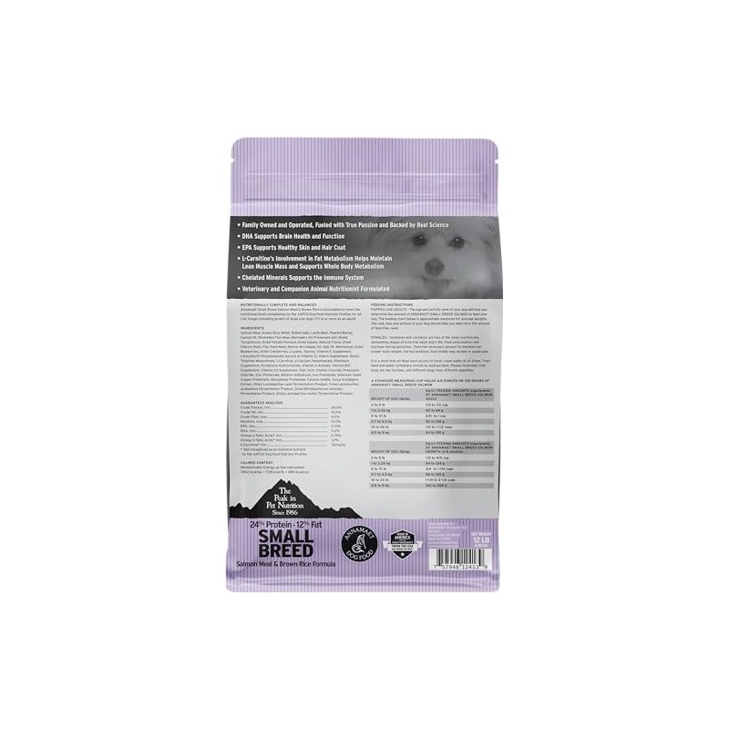 Annamaet Original Small Breed Salmon Formula Dry Dog Food, (Salmon