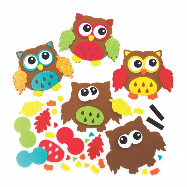 Baker Ross FE650 Autumn Owl Magnet Kits - Pack of