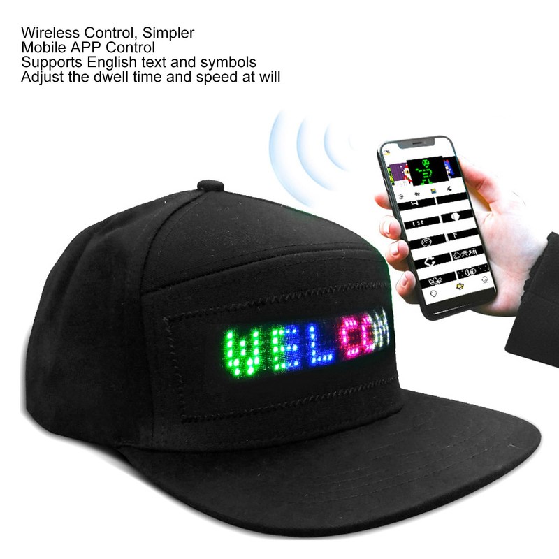 DEWIN LED Hats, Programmable Bluetooth App Control Editable Colorful LED