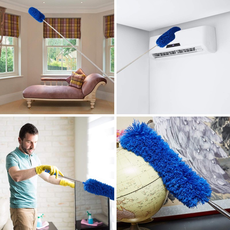 ZZ LAZYCOTTAGE Cobweb Duster with Extension Pole, Washable Cleaning Duster