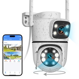 5MP Dual Lens WiFi Security Camera Outdoor Wireless Camera PT Auto Tracking