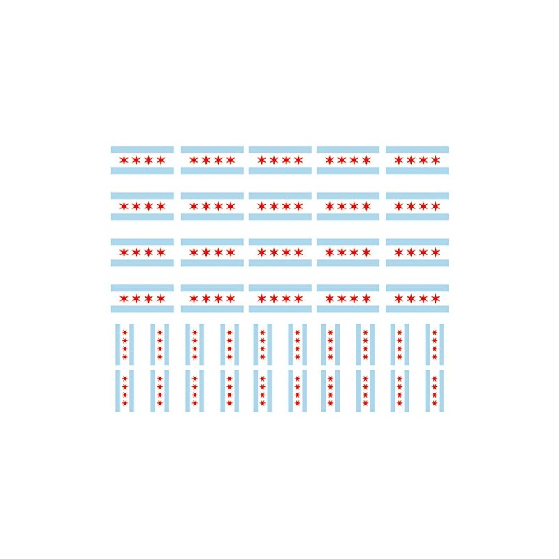 40 Removable Stickers: Chicago State Flag, Party Favors, Decals